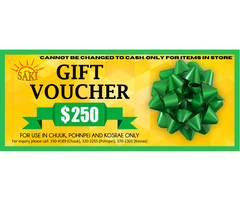 $250 GIFT VOUCHER (ONLY TO GET ITEMS IN STORE)