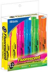 HIGHLIGHTERS FLUORESCENT (12 /PACK)
