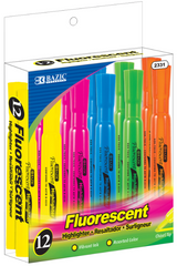 HIGHLIGHTERS FLUORESCENT (12 /PACK)
