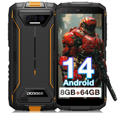 DOOGEE S41T Rugged Phone Unlocked 2024,Android 14 6300mAh Battery,8GB+64GB,4G Dual Sim Rugged Smartphone,13MP Camera,IP68 Waterproof Cell Phone,Face Unlock...