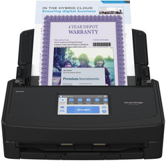 ScanSnap iX1600 Wireless or USB High-Speed Cloud Enabled Document, Photo & Receipt Scanner with Large Touchscreen and Auto Document Feeder for Mac or PC, 17 watts, Black