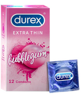 Durex Extra Thin Intense Bubblegum Flavoured Condoms For Men - 12s