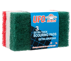 UFO SCOURING PADS 3 PC EXTRA THICK ASSORTED COLOR