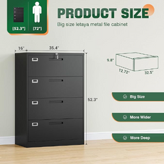 lateral cabinet 4 drawer