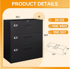 lateral cabinet 3 drawer