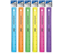 BAZIC 12" (30cm) SHATTER RESISTANT RULER # 318