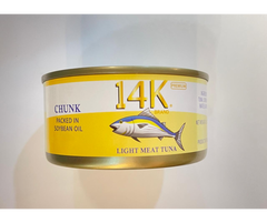14K CANNED SKIP JACK TUNA IN SOYA BEAN OIL 130G