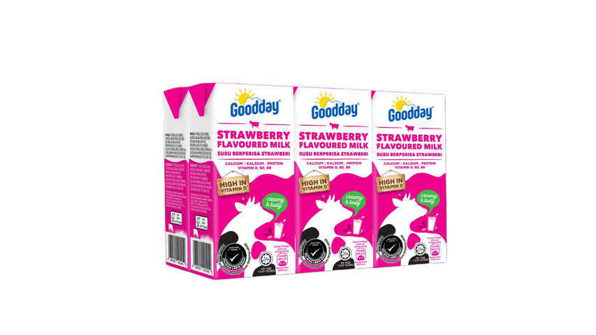 GOODDAY FULL CREAM STRAWBERRY MILK 200ML #0086
