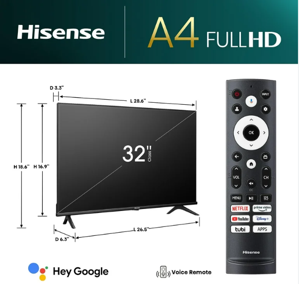 HISENSE TV "32" A4 FULL HD