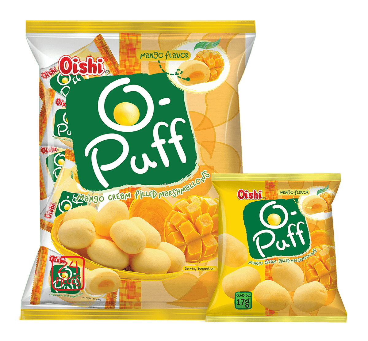 Oishi Puff Mango is a 84g