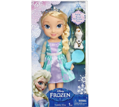14-Inch Ice Princess Doll Vinyl Body 3D Glass Eye Beads with Crown Shoes Truncheon with Light Music (2 Mixed)