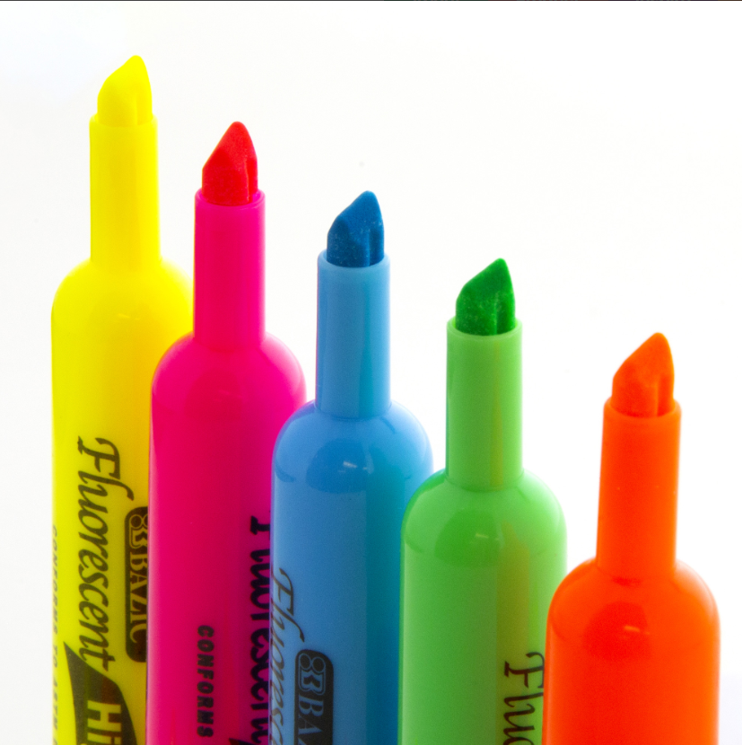 HIGHLIGHTERS FLUORESCENT (12 /PACK)
