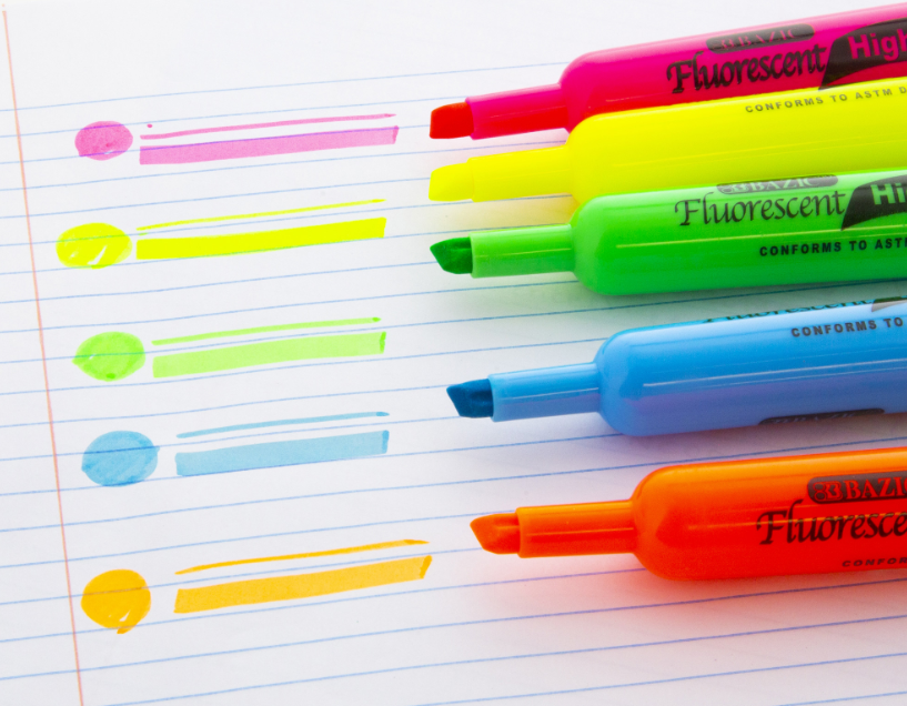HIGHLIGHTERS FLUORESCENT (12 /PACK)