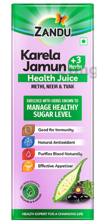 Zandu Karela Jamun +3 Herbs Juice | For Immunity, Detoxification & Healthy Sugar Levels