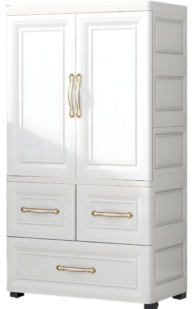 Plastic  Cabonet Double Door + 2Drawer