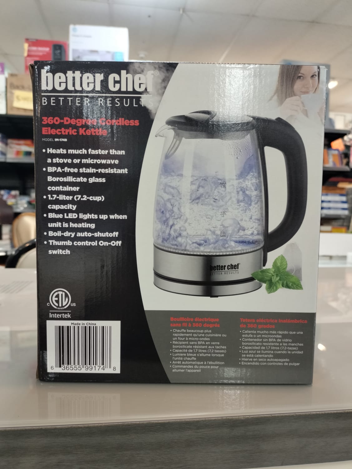 Better Chef Electric Kettle 360degree Cordless