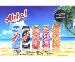 Aloha! 24 CAN SODA/CASE (AVAILABLE IN A VARIETY OF FLAVORS)